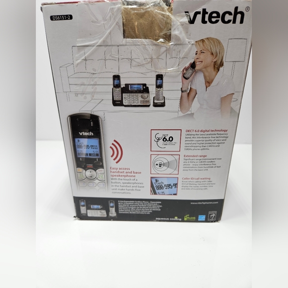 VTech 2 Handset/ 2Line Cordless Phone System and Digital Answering Machine - Picture 3 of 4